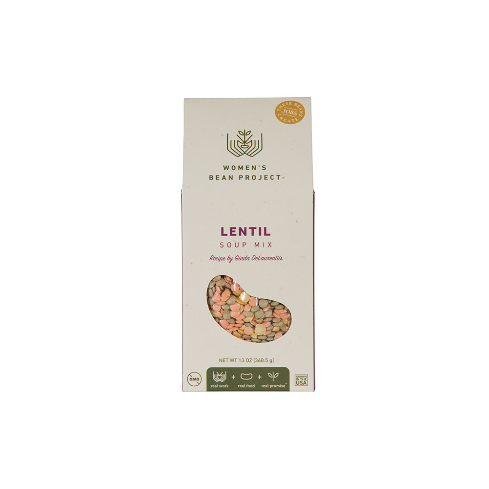 Women's Bean Project lentil soup mix in recyclable packing