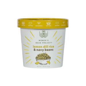 Women's Bean Project Lemon Dill rice with navy beans in a recyclable packing with a yellow lid