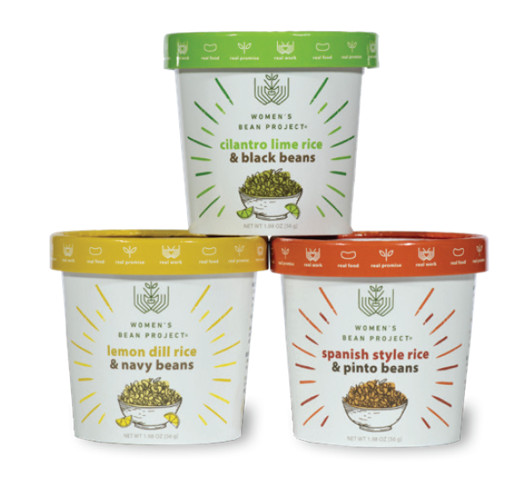 Women's Bean Project instant rice and bean cups in three flavors.