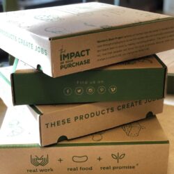 Four Women's Bean Project subscription boxes stacked on top of each other.