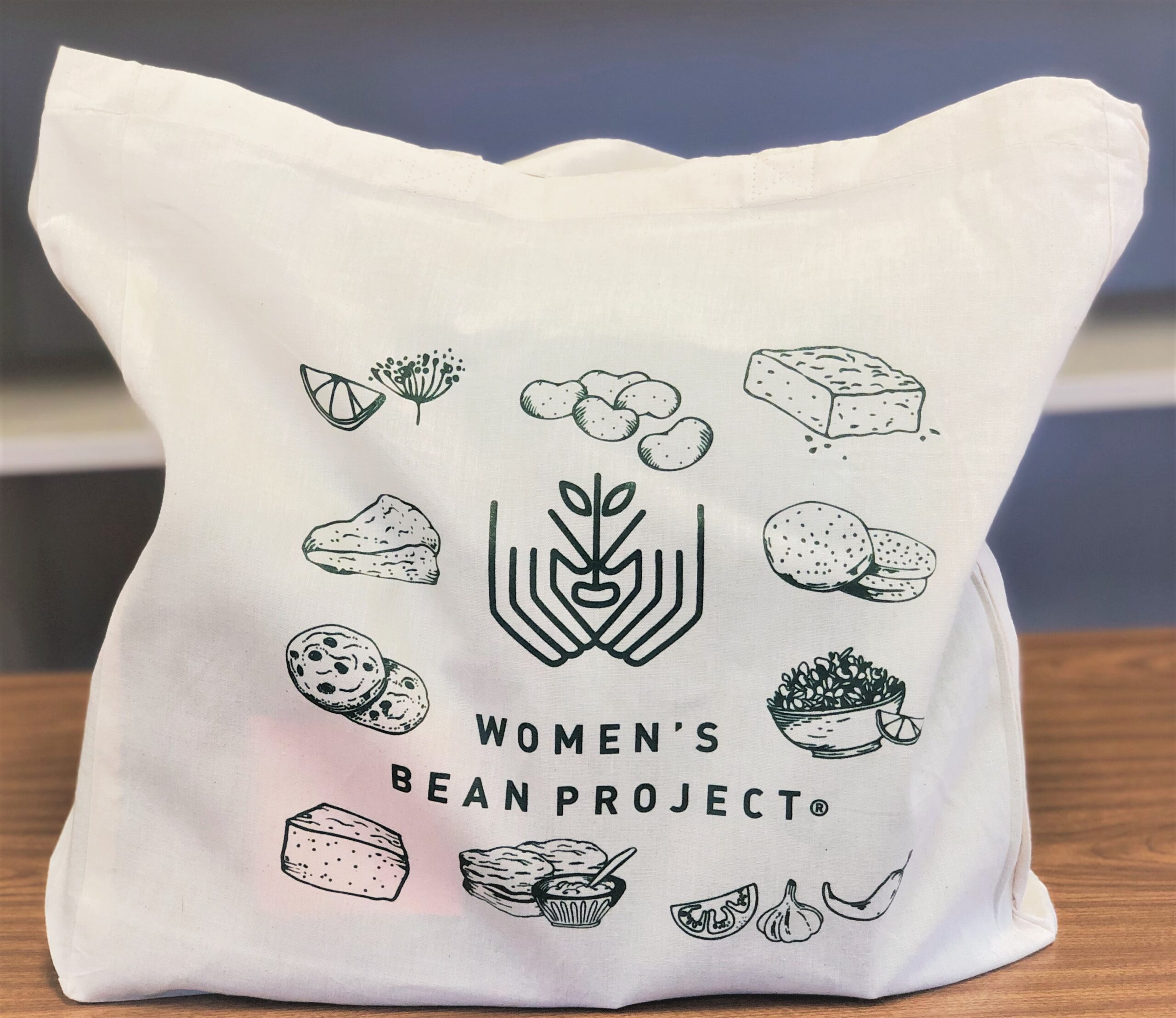 A Women's Bean Project cotton tote bag.